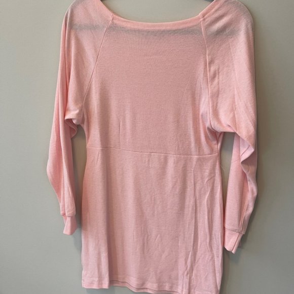 Brand New One Shoulder Bat Long Sleeves Mini Dress in Pink SZ M - Picture 4 of 4